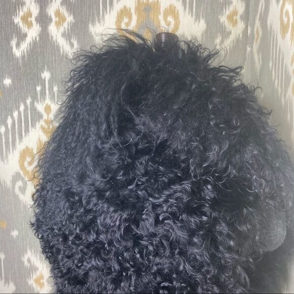 Ralph Lauren Long Black Curly Lamb Shearling Vest - Picture 7 of 16